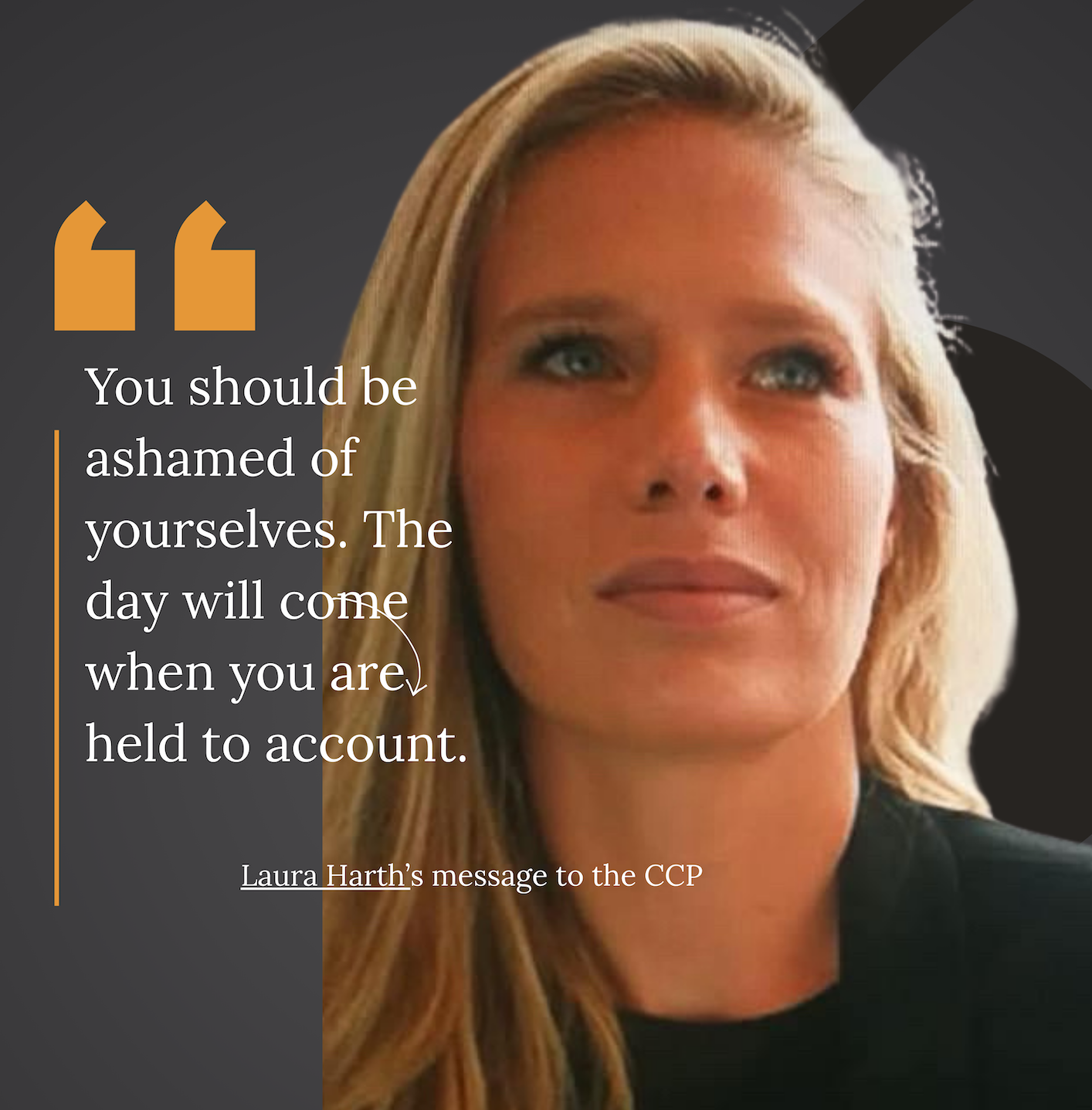 Laura Harth, human rights advocate.