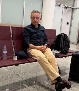 Uyghur activist Dolkun Isa at Casablanca airport after Moroccan authorities denied him entry on July 20, 2026. Courtesy of Dolkun Isa.